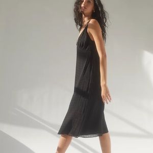 Aritzia Wilfred Liberty Black Check Midi Shift Style Dress